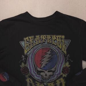 Grateful Dead Band Crew Neck Long Sleeve Graphic T Shirt Mens Size S Black 16282
